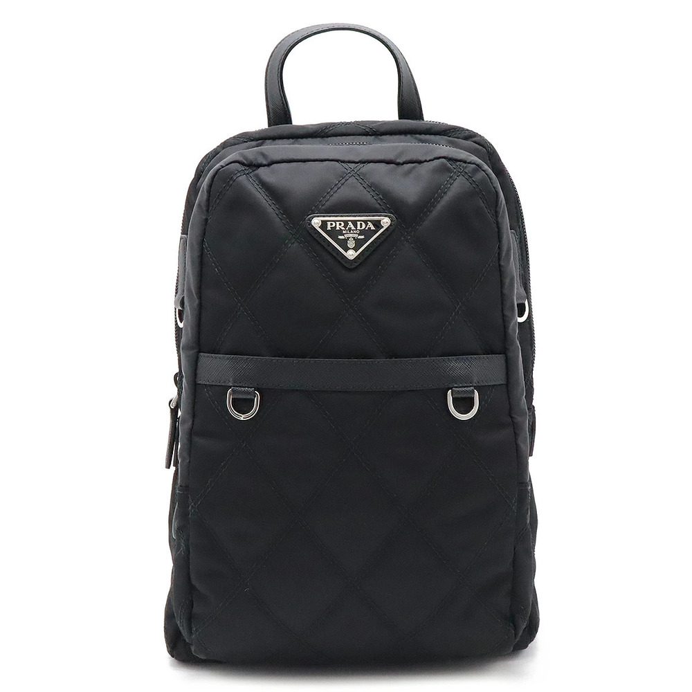 Prada quilted backpack rucksack leather NERO black